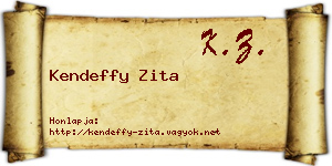 Kendeffy Zita névjegykártya