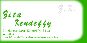 zita kendeffy business card